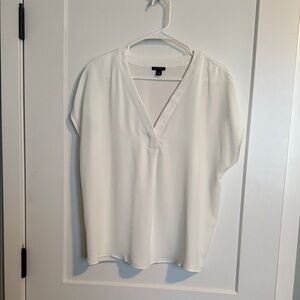 Ann Taylor Cream V-Neck Blouse